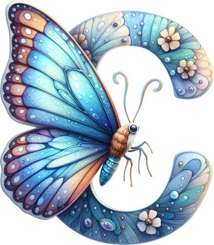 Cartoon butterfly alphabet - cartoon,