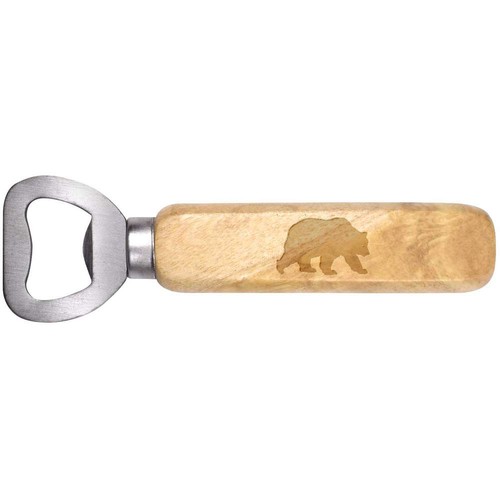 Grizzly bear wooden - wooden, bottle