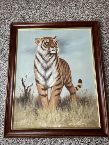 Original framed tiger - tiger, oil