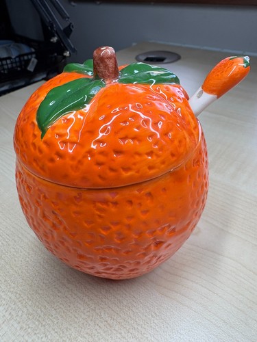 Vintage ceramic orange shaped - ceramic,