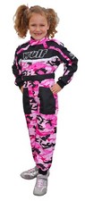 Kids Wulfsport Quad, Karting + Childrens Wulf  MX  Racing Overalls - Pink Camo T
