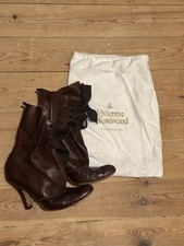 Vivienne Westwood Lancas 388 dark brown Heeled Boots With Fat Laces Size 7 (40)