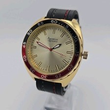 American Exchange Mens Watch 5330 Black Strap Quartz New Battery Fantastic 