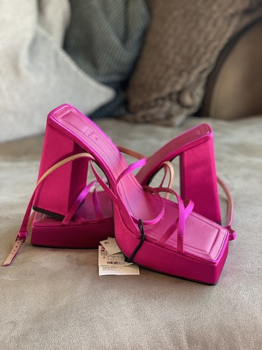 Zara hot pink - block, heeled