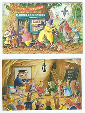 VINTAGE  POSTCARDS BY THE