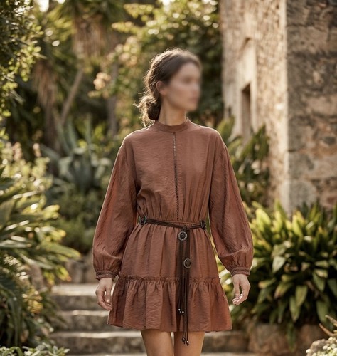 Zara brown mini dress size - brown,