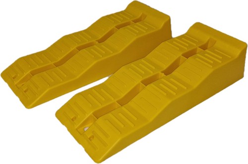 Caravan levelling ramps - caravan, step