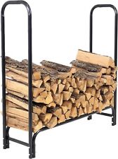 Sunnydaze 122 cm Long Firewood Log Rack Outdoor/Indoor Log Storage Black