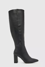 Schuh Womens Dua Black Knee High Boots Block Heel - RRP £65 Size 4
