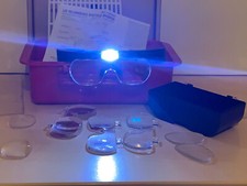 Vintage LED USB Rechargeable Headset Magnifier Glasses, Sewing, Reading, Repair