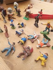 Cowboys and Indians  mixed Crescent, Timpo, Britains  play worn as photos