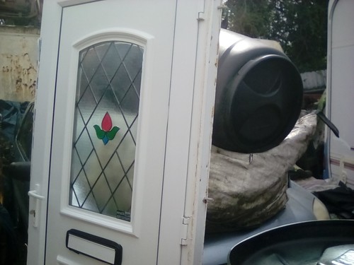 Upvc front door white double - front,