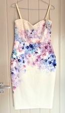 Lipsy London Pastel Floral Dress (UK Size 12-14) Bodycon Sweetheart neckline