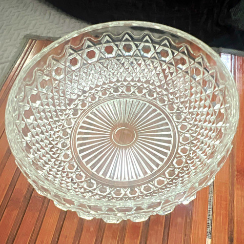 Clear pressed glass geometric - pressed,