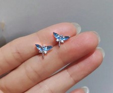 Blue Dragonfly Stud Earrings -