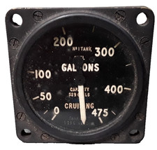 Smiths Fuel Quantity Gauge, 0-475 Gallons, No.1 Tank, 772FG, 24 volt, Used