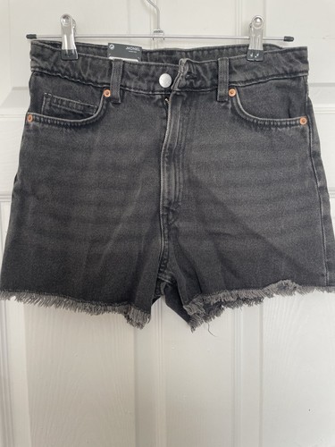 Monki kelly denim shorts - denim, black