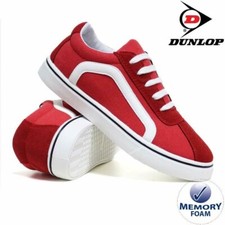 BNIB Ladies Dunlop Memory Foam Canvas Trainers Deck Plimsolls Red Size 6