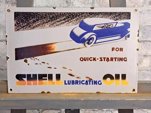 Shell enamel sign 38x25cm - sign,
