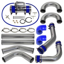 Universal 3.0" 76mm Aluminum Intercooler Pipe + BOV Turbo Blow Off Valve Kit BL