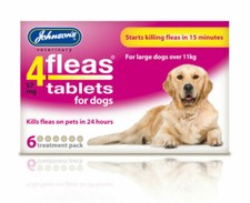 JOHNSONS 4FLEAS TABLETS FLEA TREATMENT FOR LARGE DOGS OVER 11KG - 6 TABLET PACK