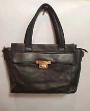 Jones Bootmaker Black Grained Leather Shoulder Bag / Handbag