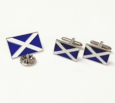 SALTIRE Flag, Scottish, Scotland Flag, Cufflinks or Lapel Pin Badge ref 80