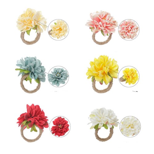 4pcs artificial flower - 4pcs, napkin