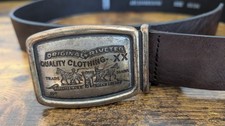 Original Levis Metal Buckle Belt Brown Leather Excellent Condition Waist 34 Inch