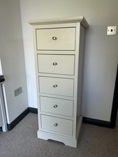Off-White Tallboy Chest of Drawers - 5 Drawers - Used - Collection Only
