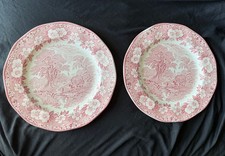 Vintage pair of 1960s Enoch Wedgwood “Woodland” 11 1/4” 28.5cm Dinner Plates