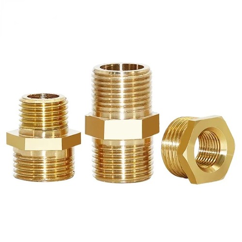 Brass hex nipple - pipe, fitting