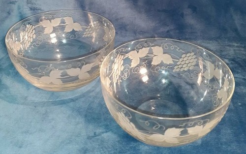 Lovely glass etched dessert - glass,