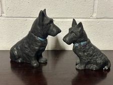 Two Lovely Vintage c1930’s Sylvac Black Scottie Dog Figurines