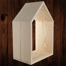 Small Pine Wooden House Shaped Shelf Without Back Panel | W15 x D13 x H25 cm