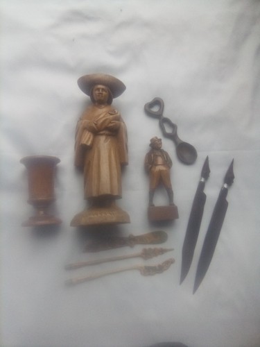 Vintage wooden carved joblot - carved,