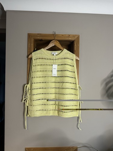Cotton rich open knit vest - rich,