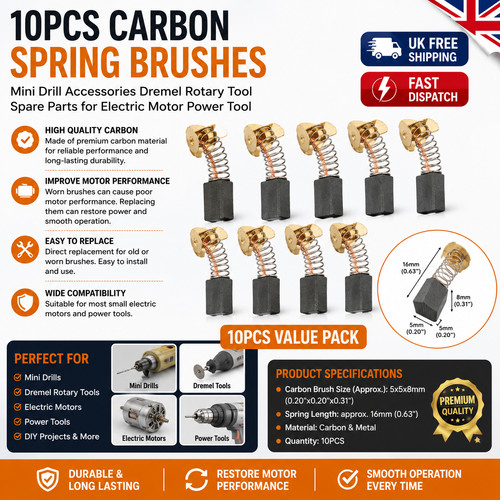 10pc carbon brush for dremel - carbon,