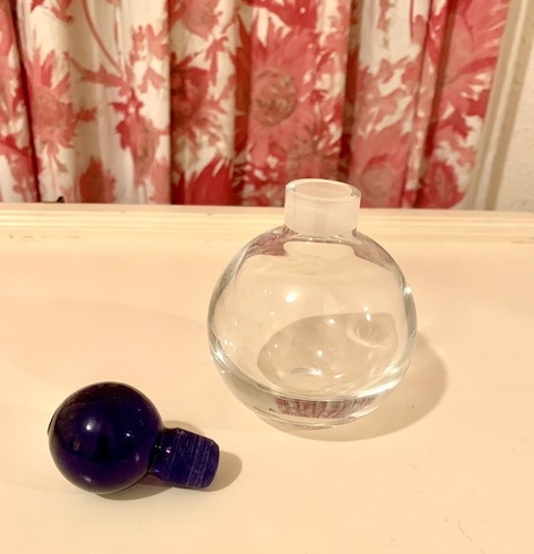 Vintage round glass perfume - vintage,