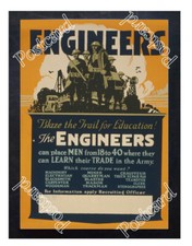 Historic WWI Recrutiment Poster Wanted Engineers Postcard