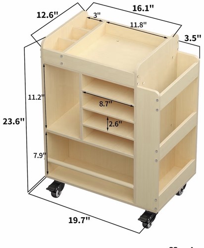Rolling wood art cart arts - rolling,