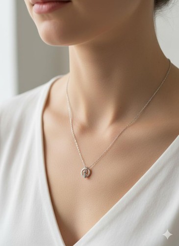 Minimalist silver tone - tone, circle