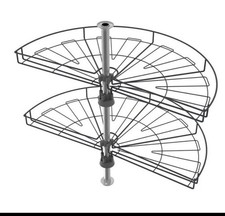 Kitchen carousel corner unit Rotating wire storage shelves 1/2