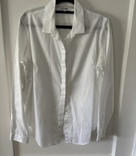 TM LEWIN LADIES SEMI FITTED WHITE Cotton SHIRT SIZE 14