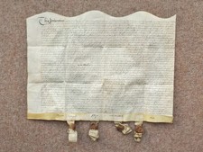 1599 Manor of Hurley Warwickshire Vellum Deed Indenture Marriage Settlement