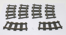 Lego 2867c01 Dark Gray Train, Track 9V Curve x6 pieces (L5)