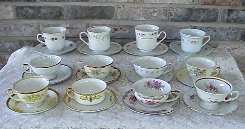 Vintage mismatched china tea - vintage,