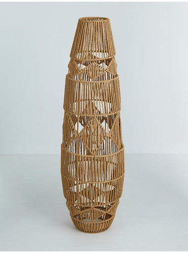 Natural rattan floor lamp - natural, –