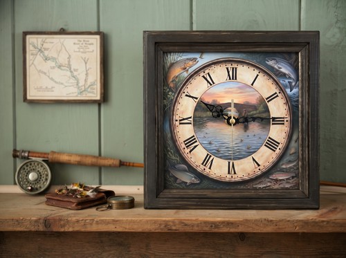 Fly fishing clock - fly, clock–
