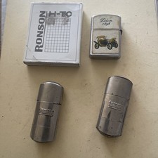 Rare Vintage TOMMY Chrome Military Petrol Lighter & Others Spares Or Repairs X4